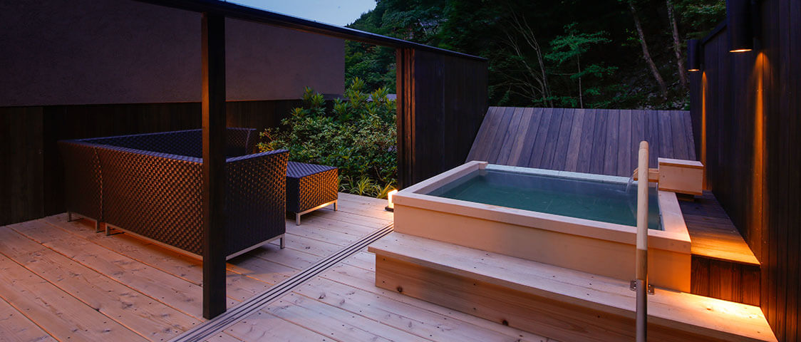 设有专用露天浴池的日西混合客房 f房型